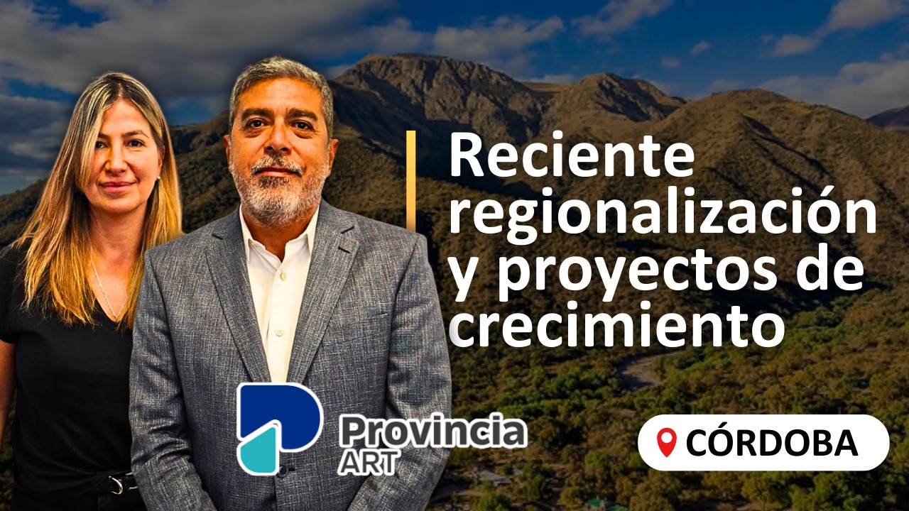 También nos llegamos hasta las oficinas de Provincia ART, en donde conversamos con Esteban Pérez, Jefe Regional de Zona Centro y Cuyo, y Carolina Lezcano, Supervisora Comercial, recientemente incorporada a la compañía.